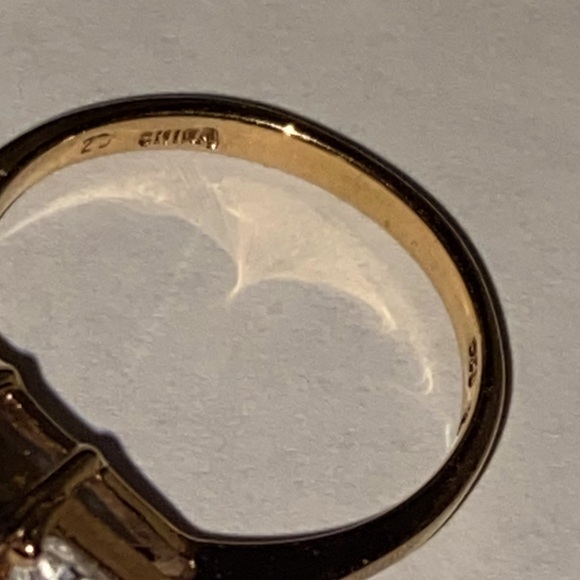 Vintage 3 Stone CZ Gold over Sterling Ring - Picture 10 of 11